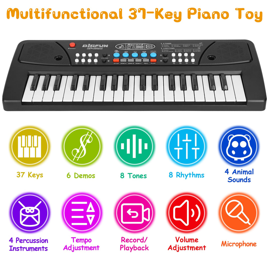 37-Key Electronic Keyboard with Microphone for Kids