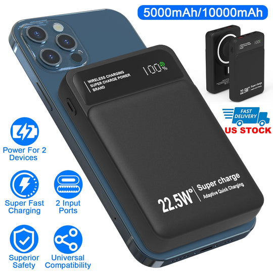 10000mAh Magsafe 3 In 1 Portable Charger PD22.5W Magnetic Fast Charger Fast Charging Power Bank Fit For IOS Phone 15/14 Samsung Galaxy S24 And More