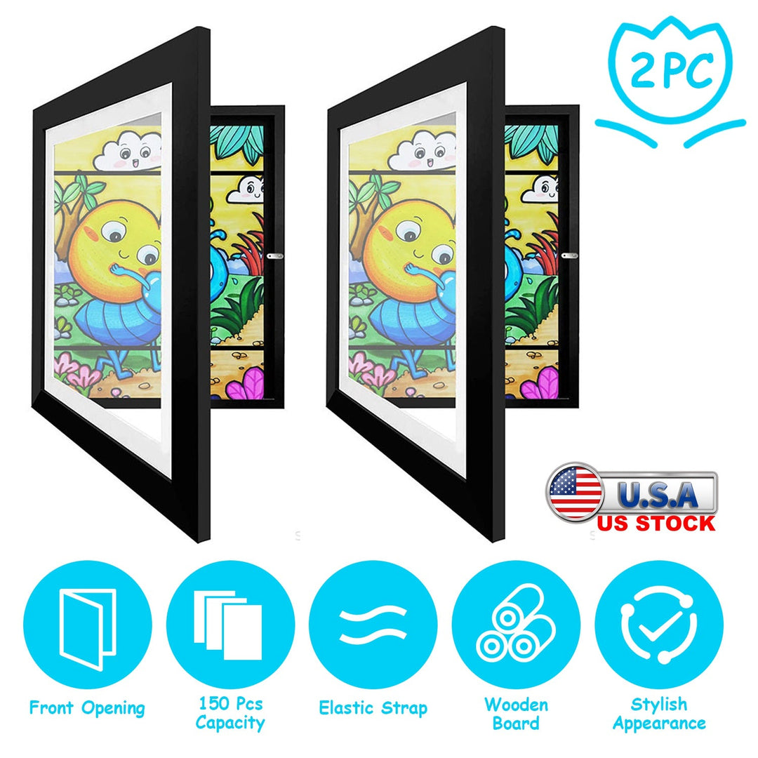 12.99x9.52in Kids Art Frame Front Opening Wooden Frame Artwork Display Storage Frame A4 Picture Frame Wall Display for Photo Art Projects Picture Chil