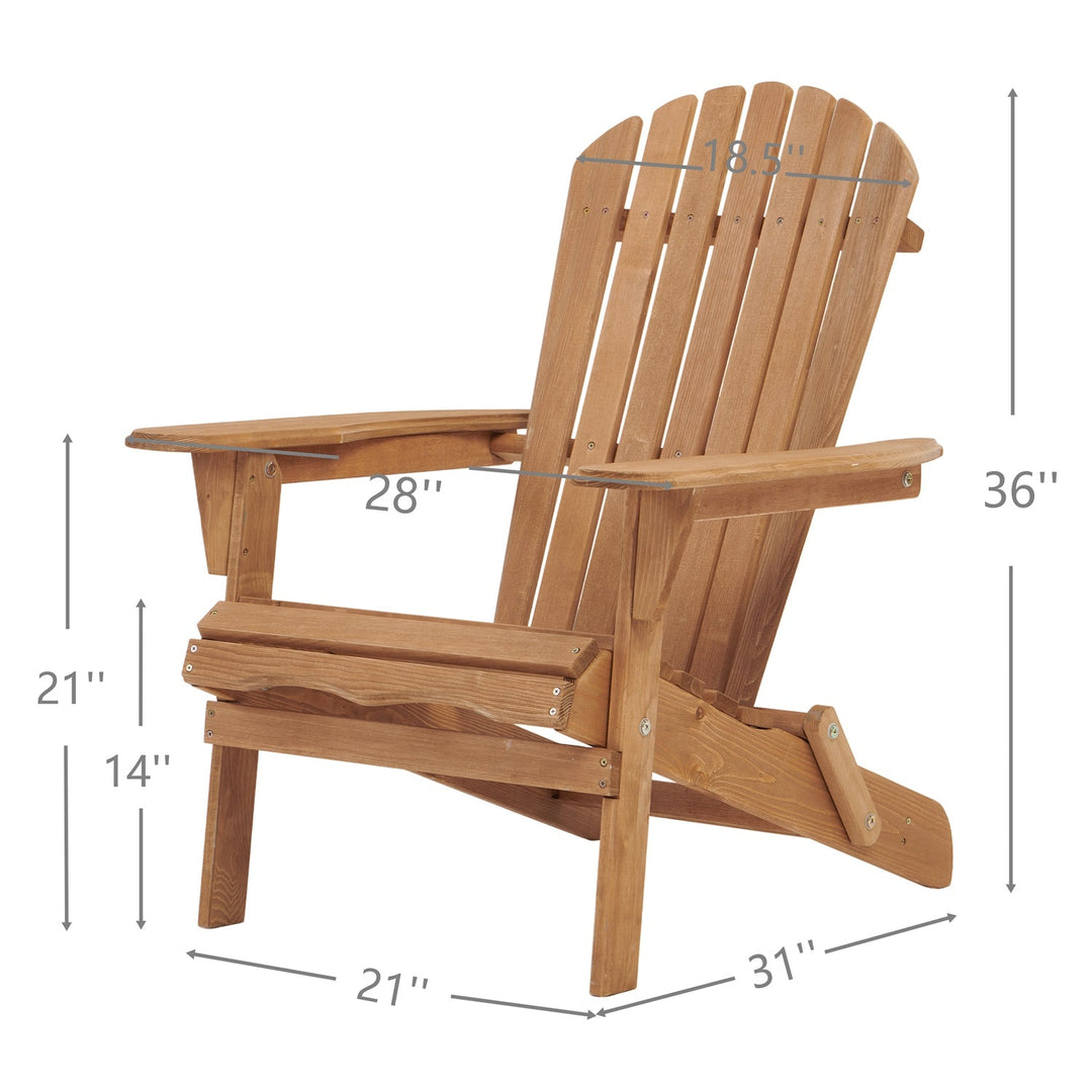 Folding Adirondack Chairs Set of 2 - Hemlock Wood Outdoor Seating