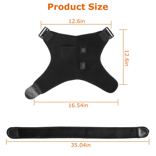 Heated Shoulder Brace Electric Heating Pad TherapyÊShoulder Heating Wrap Compression Sleeve for Shoulder Pain Muscle StiffnessÊBursitis Tendonitis