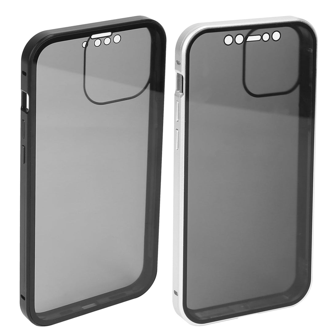 Privacy Magnetic Phone Case 360¡ Full Protection Anti Spy Phone Cover Double Sided Tempered Glass Magnet Absorption Fit for IOS Phone 14 Plus
