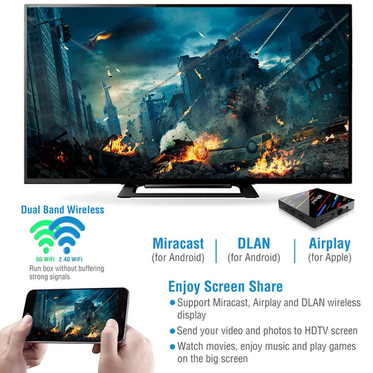 H96 Max+ Android 8.1 TV Box RK3328 Quad Core 4GB / 64GB UHD 4K VP9 H.265 WiFi_x000B__x000B_USB3.0 Smart Streaming Media Player US Plug