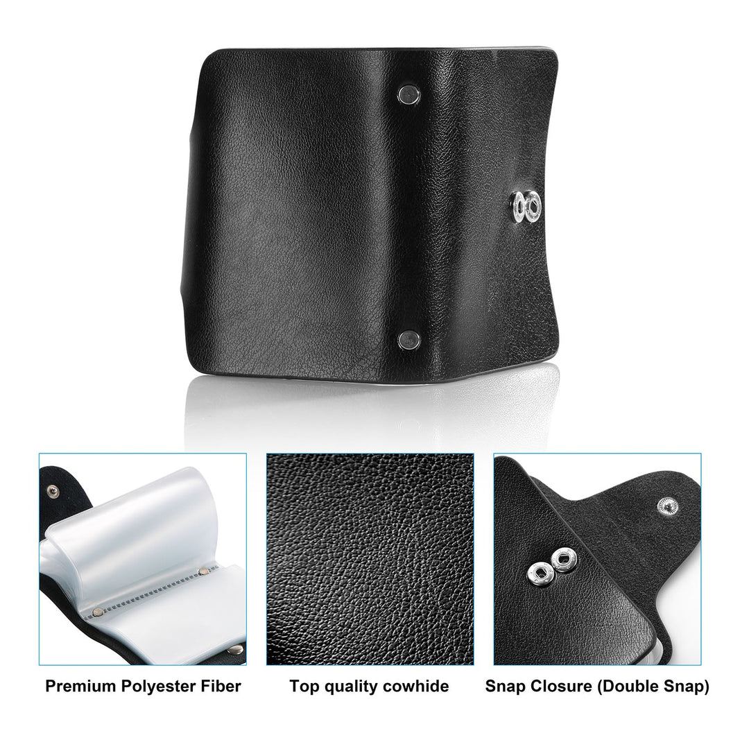 Credit Card Holder Card Organizer Pouch PU Leather Case Snap Closure with 26Pcs Card Slots