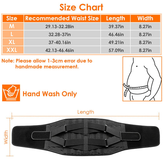 Back Support Brace Breathable Mesh Lumbar Support BeltÊAdjustable Lower Back Brace with Stays and Springs for Pain Relief for Men Women