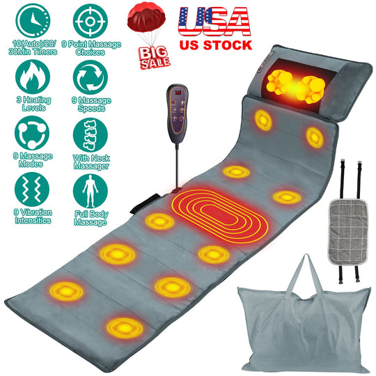 Full Body Electric Massage Mat with Heat & Vibration