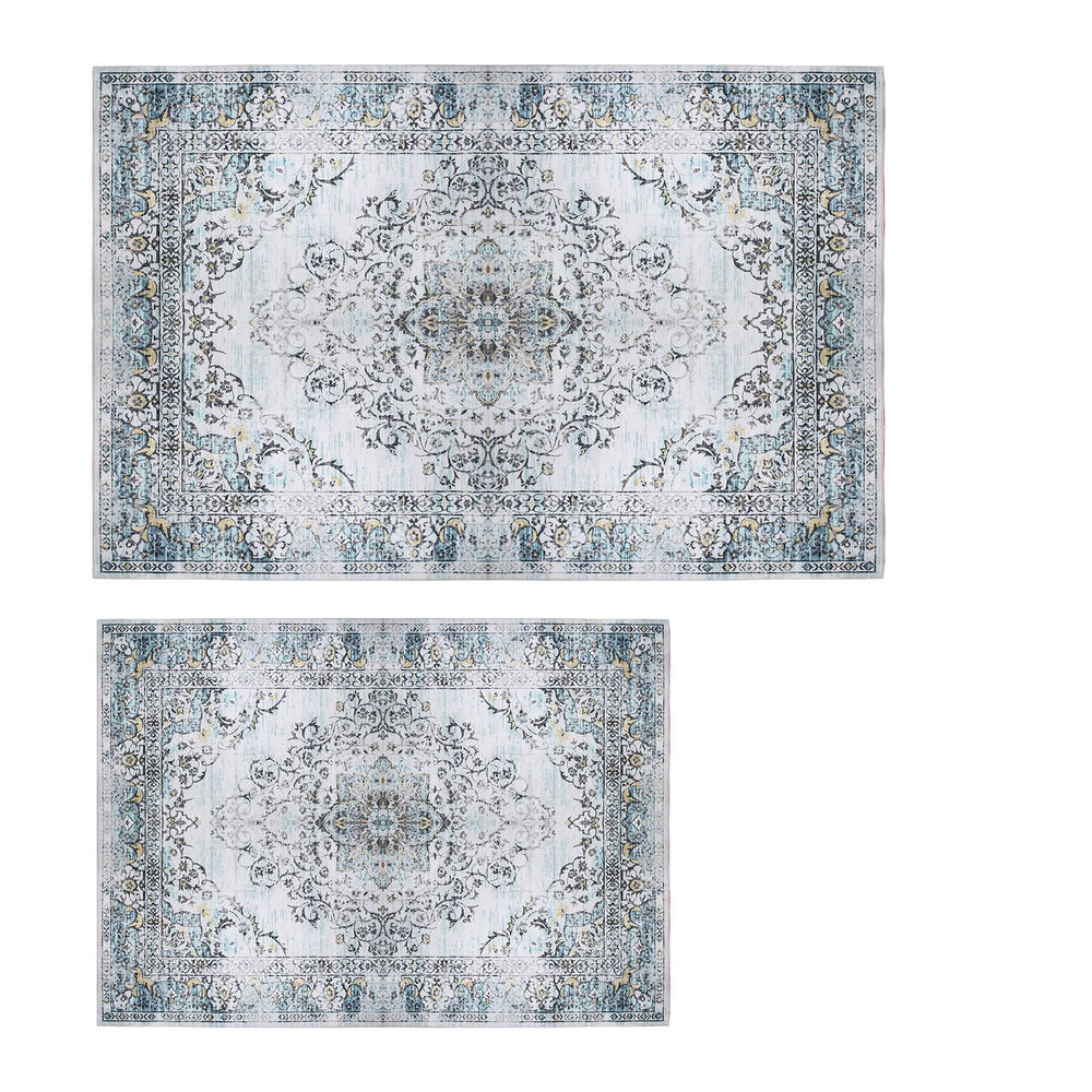 6x9FT VintageÊArea Rug Modern Non Slip Carpet Boho Low Pile Soft Rug Waterproof Machine Washable Rug for Living Room BedroomÊKitchen Dining Room Under