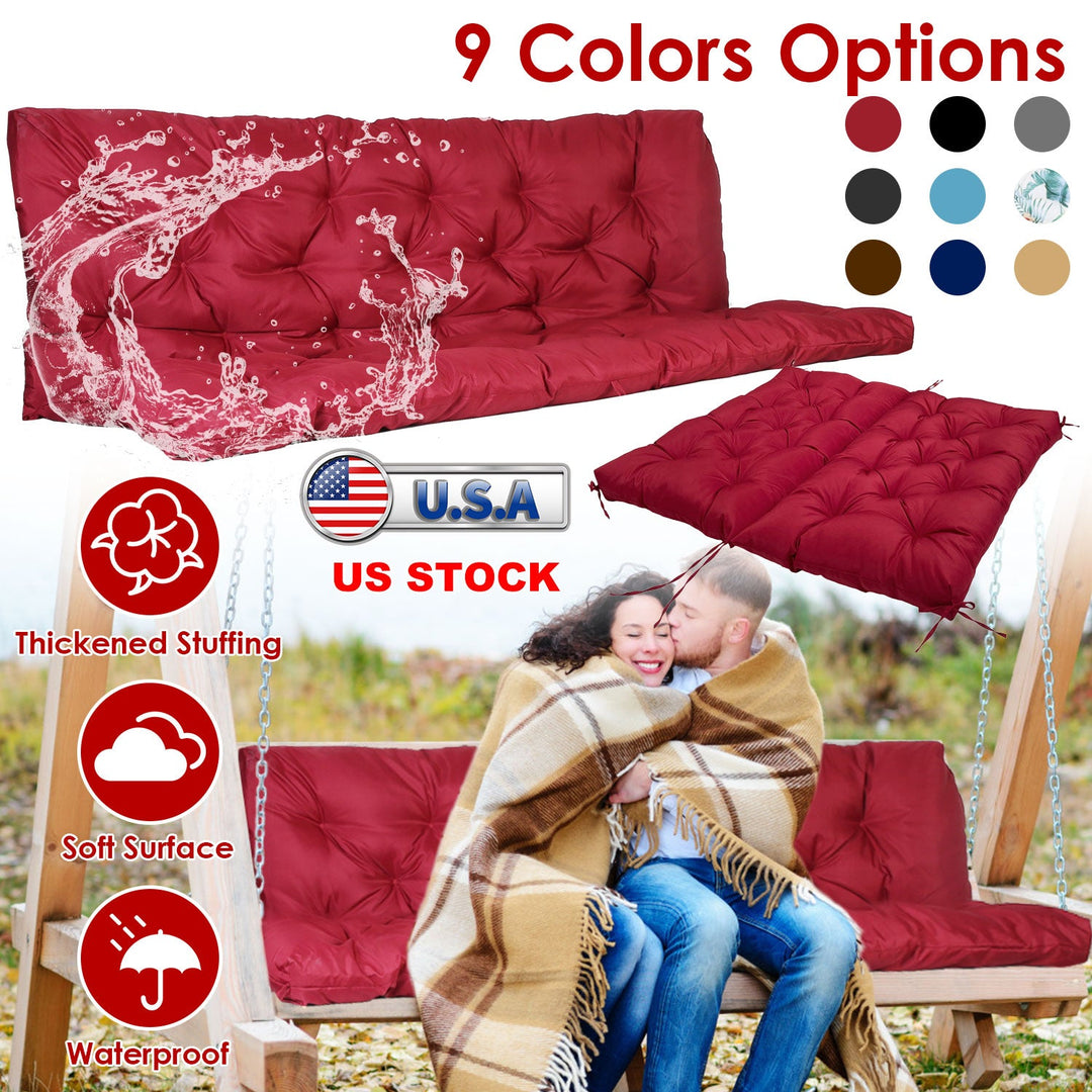 Swing Cushion 2-3 Seater Waterproof with Backrest 59x43.3in