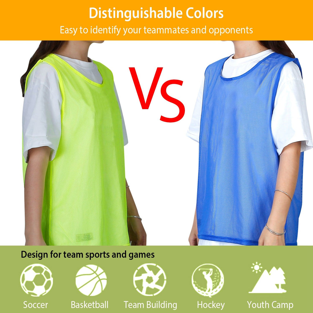5Pcs Mesh Scrimmage Vests Soccer Basketball Team Training Pinnies Jerseys Shirt Adult Size