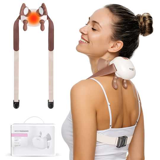 Cordless Neck Massager with Heat & Shiatsu Kneading