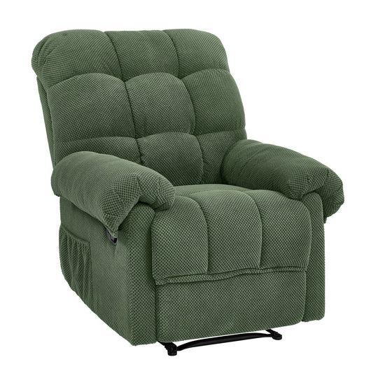 Overstuffed Recliner Chair with Adjustable Backrest & Footrest