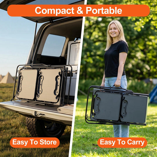 Folding Camping Kitchen Table with Heat-Resistant Top