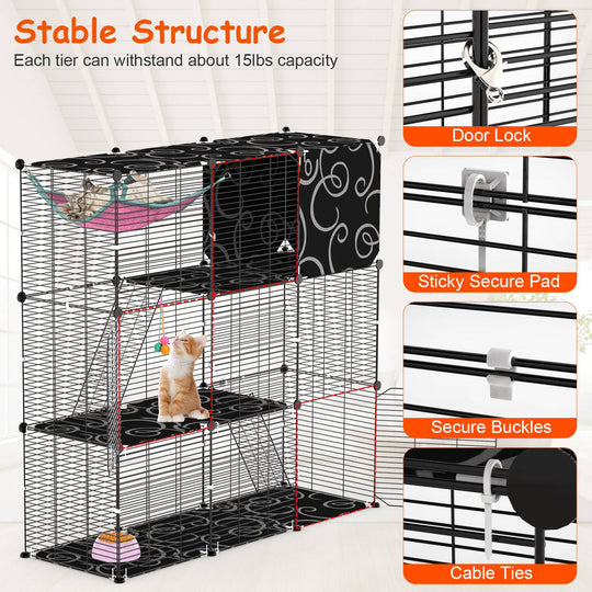 GBruno Playpen With Hammock Toy Ball Ladder