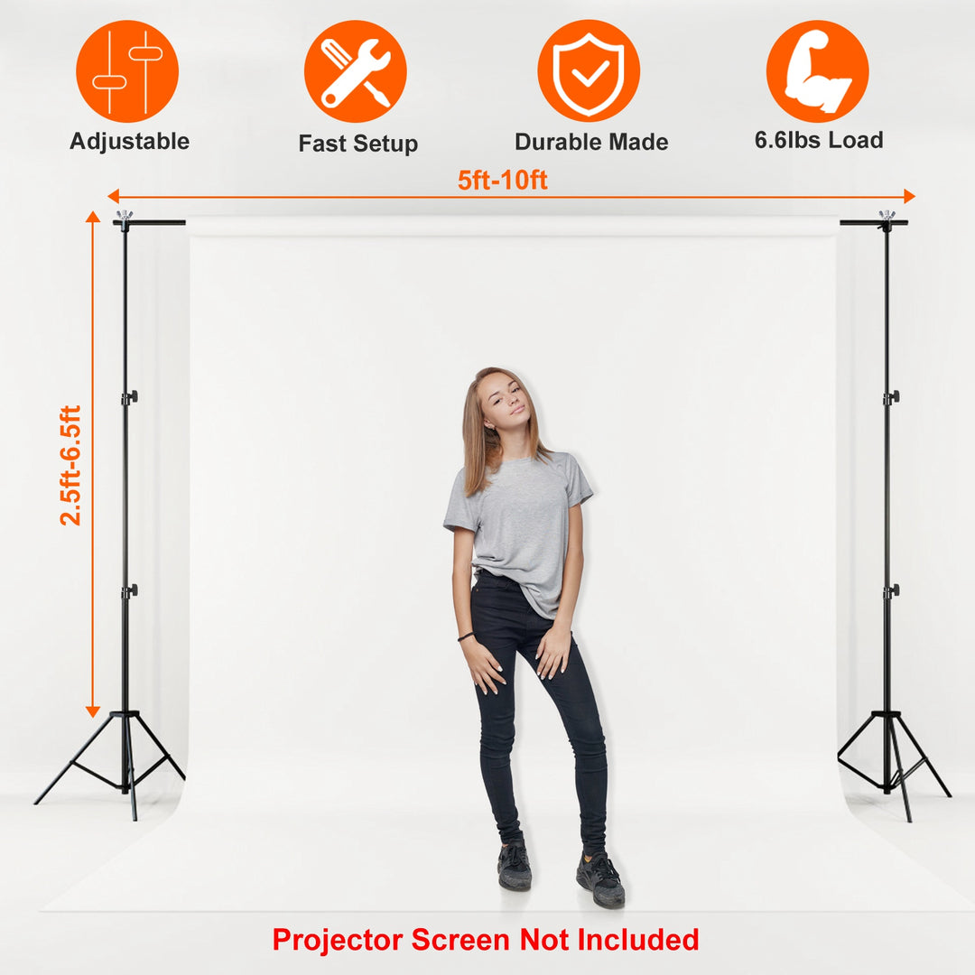 Photography Backdrop Stand 6.5x10ft Adjustable Heavy Duty