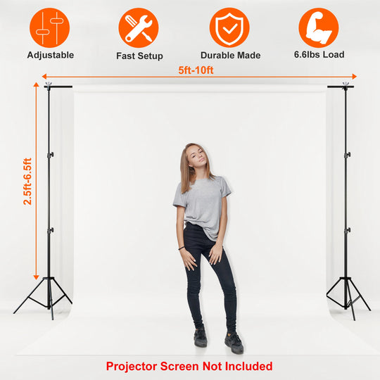 Photography Backdrop Stand 6.5x10ft Adjustable Heavy Duty