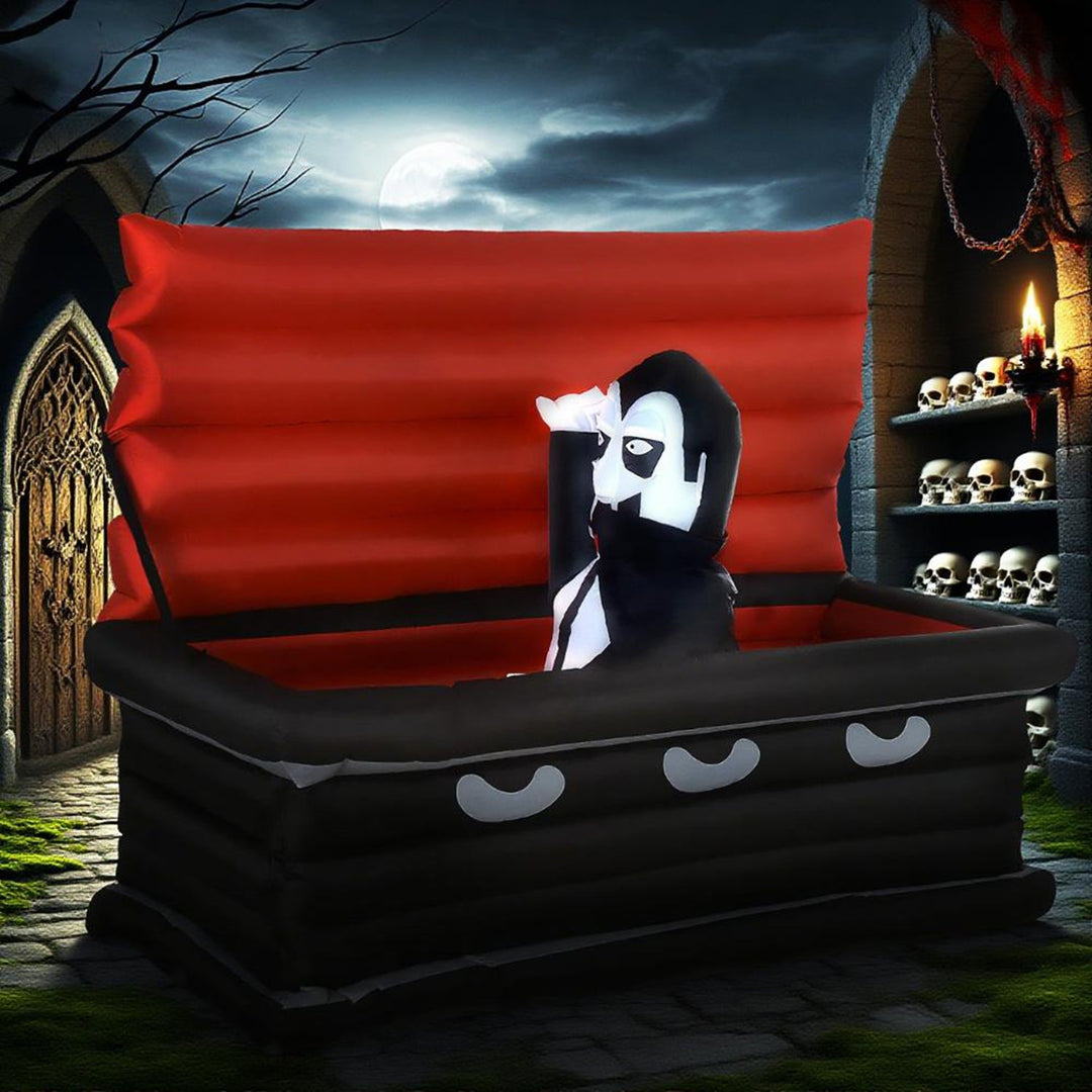 6 FT Halloween Inflatable Vampire in Coffin with LED Lights