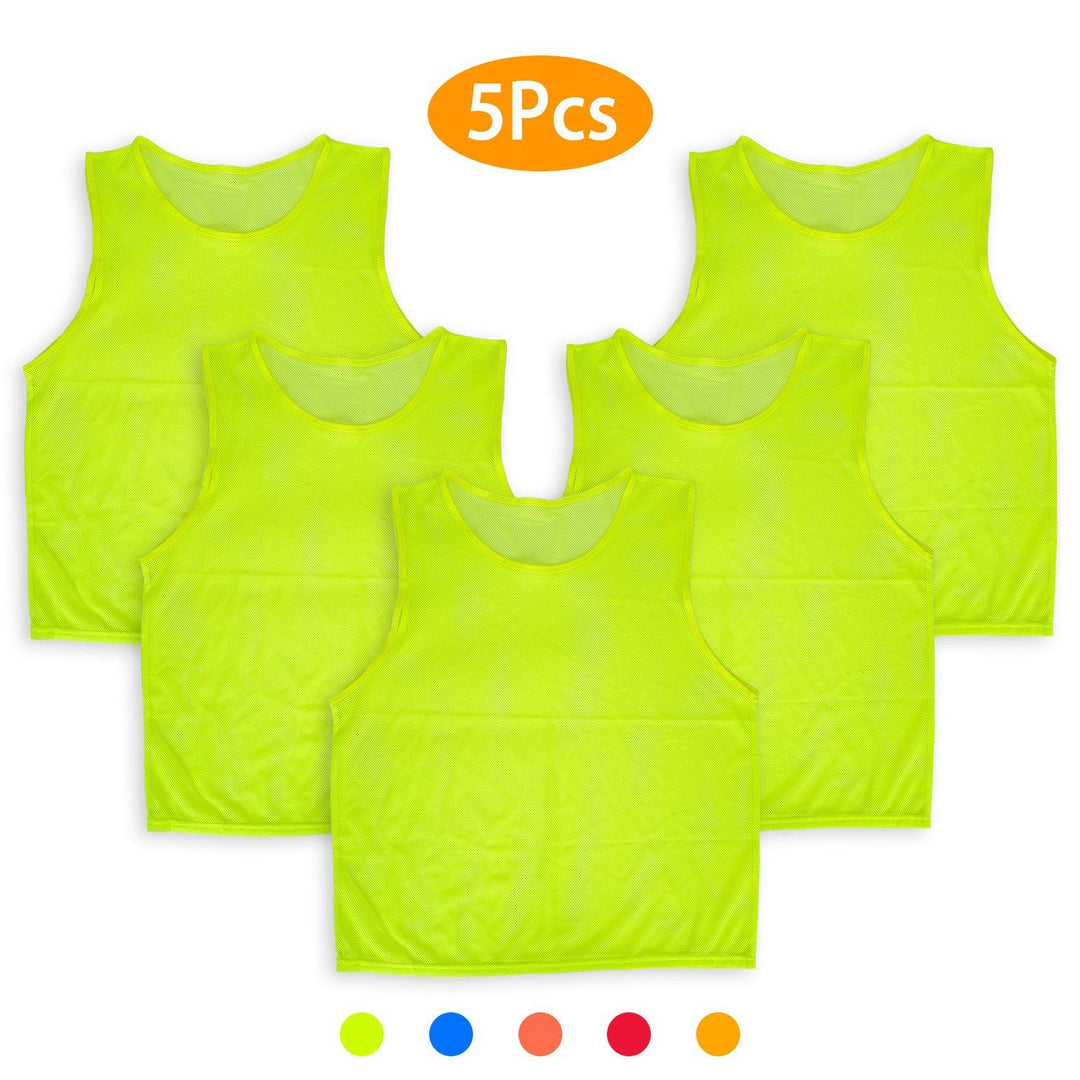 5Pcs Mesh Scrimmage Vests Soccer Basketball Team Training Pinnies Jerseys Shirt Adult Size