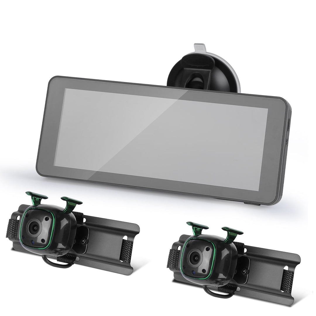 1080P Dual Baby Car Monitor – 120° Wide View, Night Vision, HD Split Screen