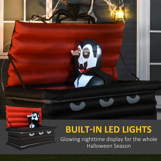 6 FT Halloween Inflatable Vampire in Coffin with LED Lights