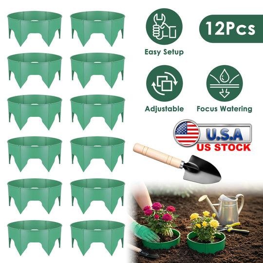 Adjustable Plant Grow Rings 10in with Hand Shovel - 12 Pack