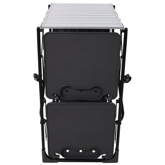 Folding Camping Kitchen Table with Heat-Resistant Top