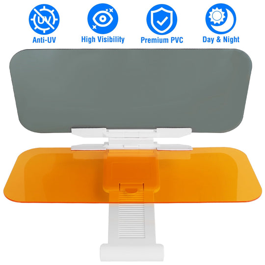 Sun Visor Extender for car 2 in 1 Anti-glare Driving Visor with Adjustable View Angles Day Night Automobile Sun Anti-UV Block Visor for Clearer Vision