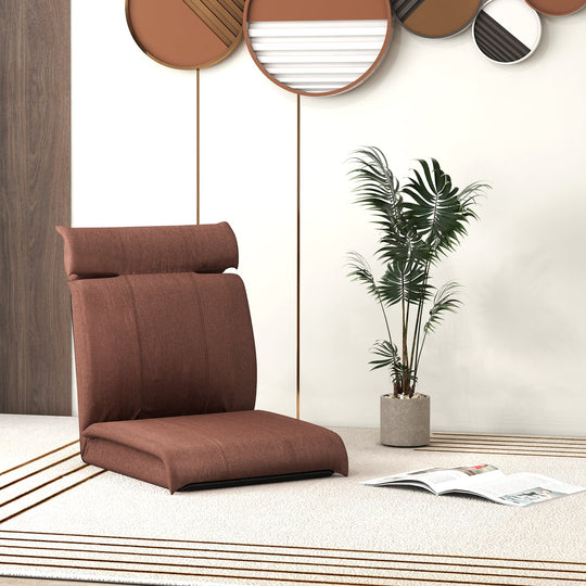 Folding Floor Chair with 14-Position Adjustable Backrest
