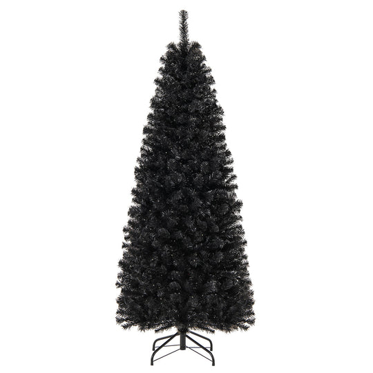 Pre-lit Christmas Halloween Tree with PVC Branch Tips and Warm White Lights