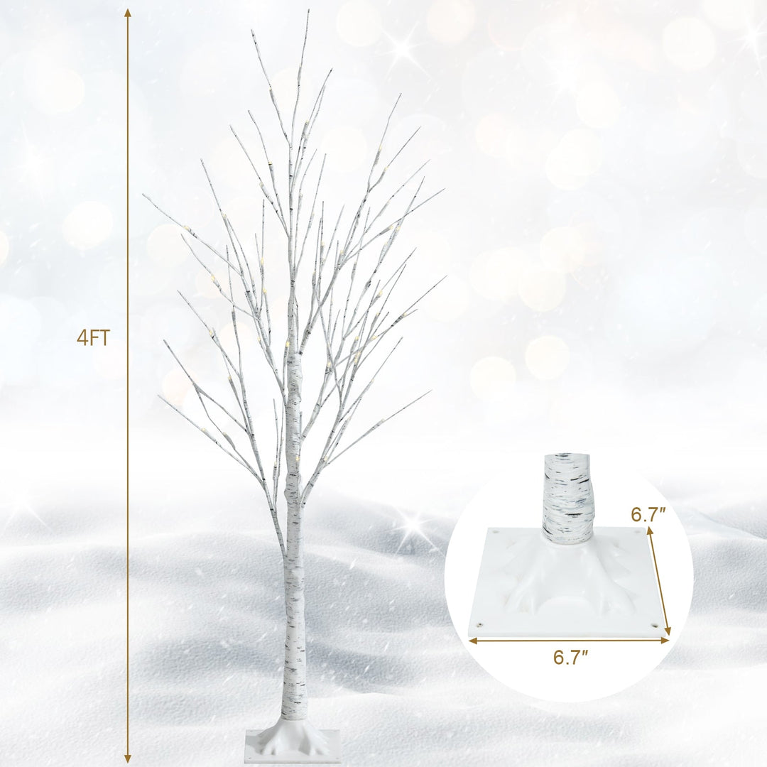 Pre-lit White Twig Birch Tree for Christmas Holiday with LED Lights