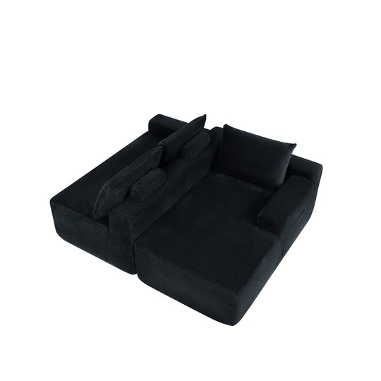 Cloud L-Shaped Corduroy Sectional Sofa with Chaise Lounge