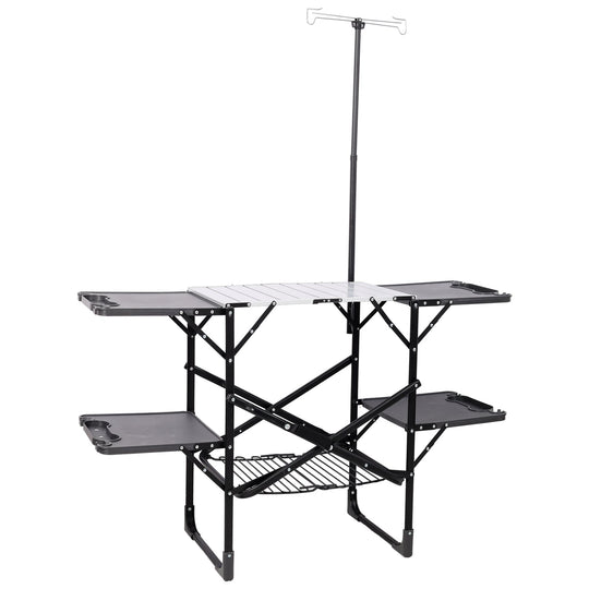 Folding Camping Kitchen Table with Heat-Resistant Top
