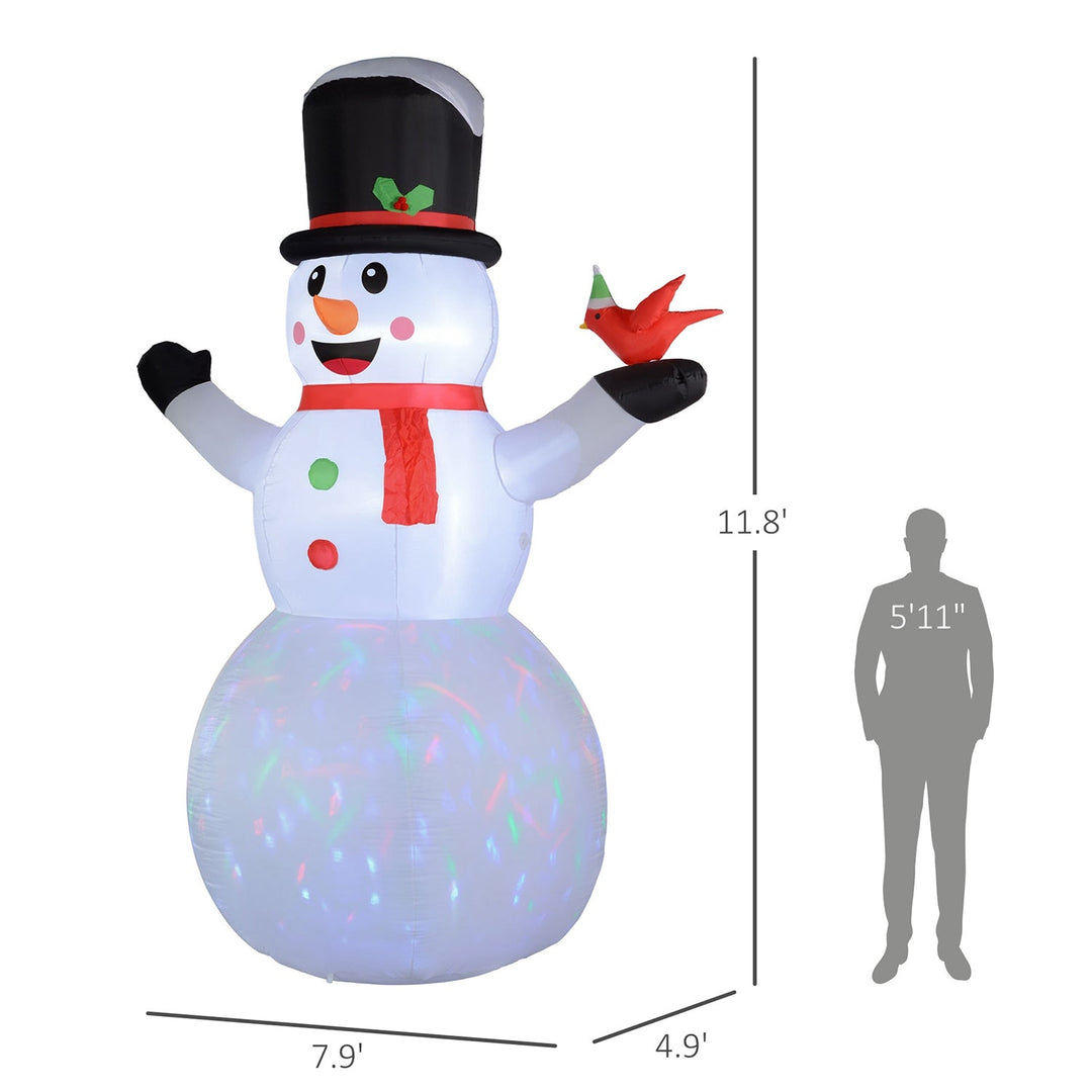 12ft Inflatable Christmas Snowman with Cardinal & LED Lights