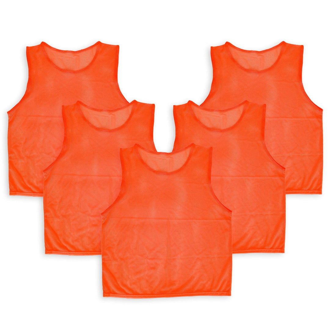 5Pcs Mesh Scrimmage Vests Soccer Basketball Team Training Pinnies Jerseys Shirt Adult Plus Size