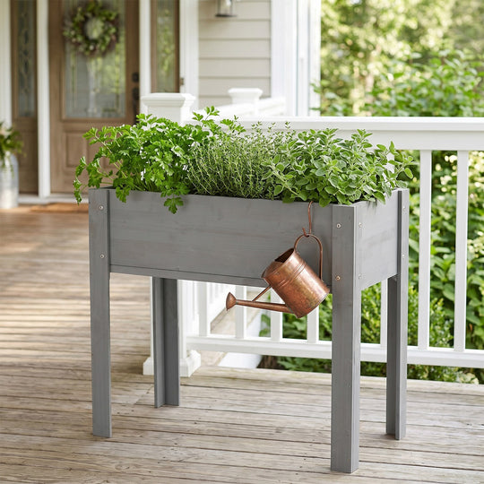 31x16x30in Elevated Raised Garden Bed with Legs, Wooden Planter Box for Outdoor Vegetable Herb Flower Fruit Growing
