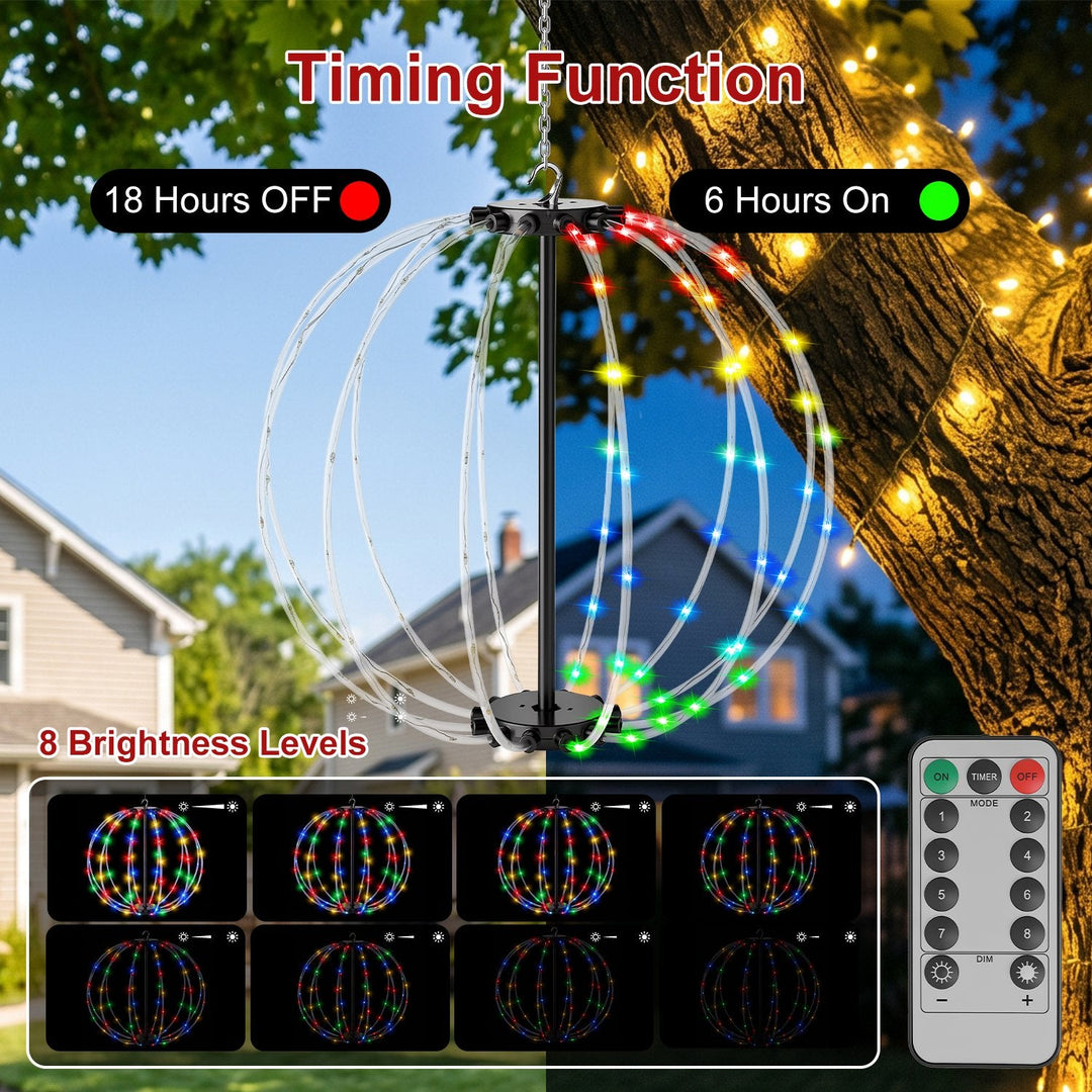 RGB LED Christmas Sphere Lights 2-Pack with Remote Control