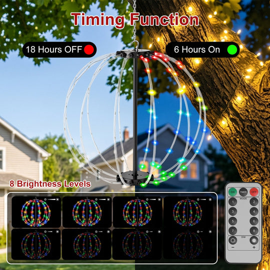 RGB LED Christmas Sphere Lights 2-Pack with Remote Control
