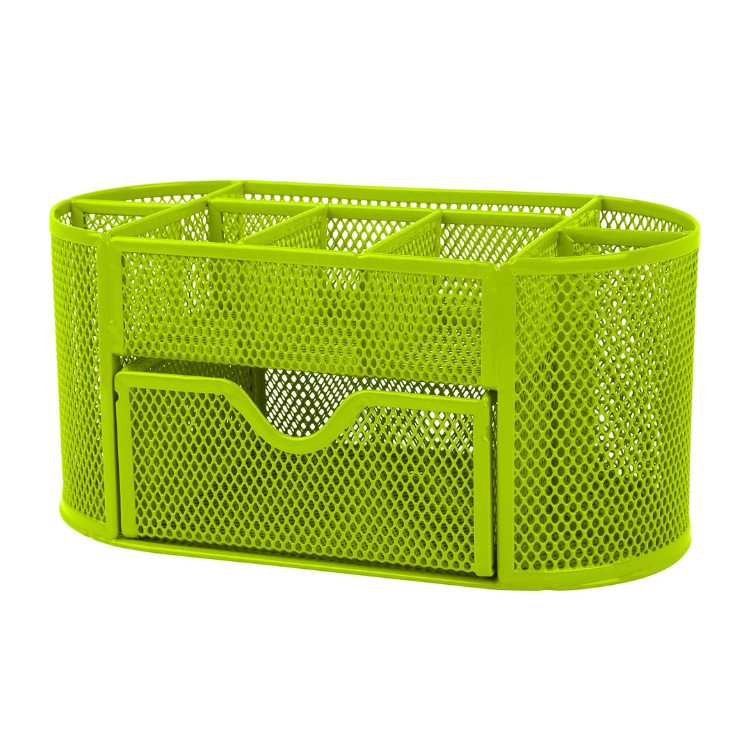 Metal Mesh Pencil Holders Desk Organizer w/9 Compartment Pen Holder Storage