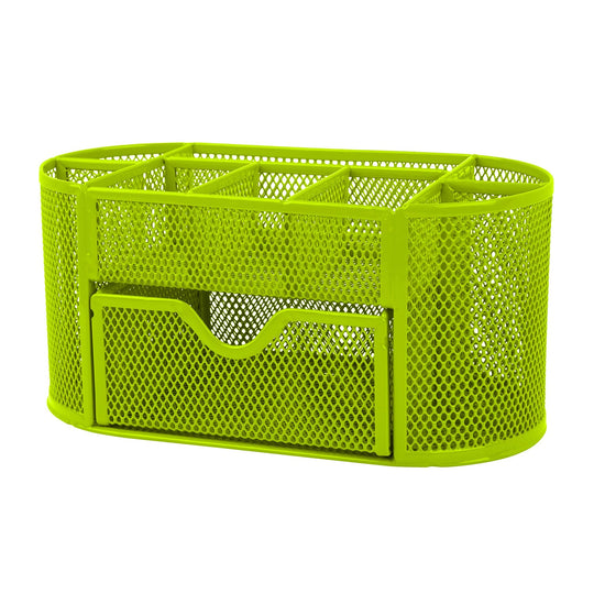 Metal Mesh Pencil Holders Desk Organizer w/9 Compartment Pen Holder Storage