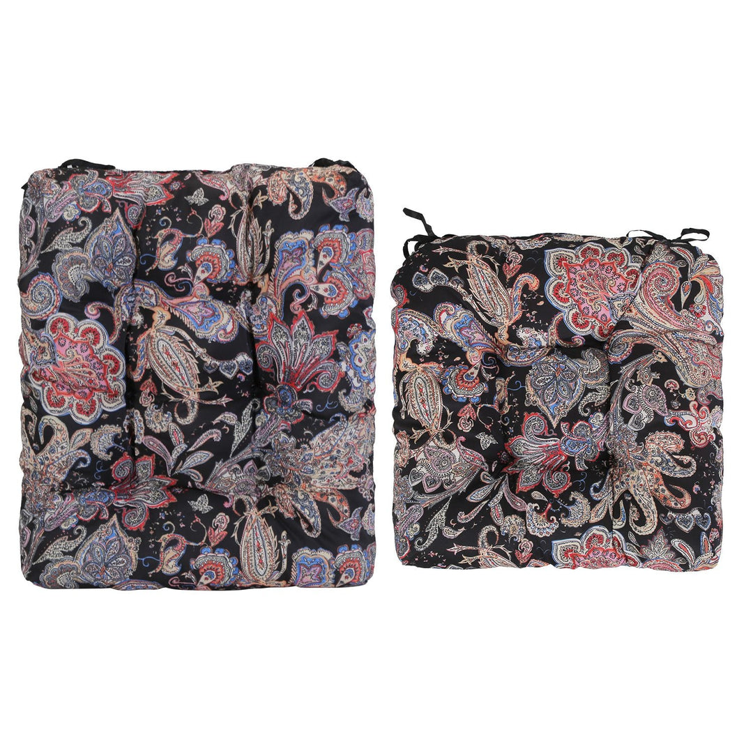 2Pcs Waterproof Rocking Chair Cushion Upper And Lower Back And Seat Sets with Non-Slip Ties Oxford Cloth Surface Polyester Filling Comfortable for Ind
