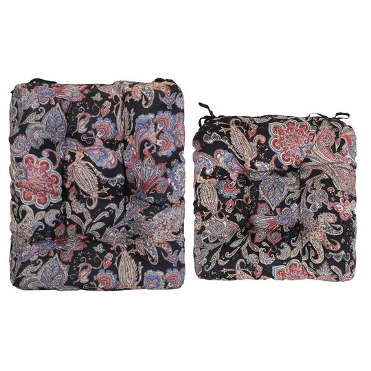 2Pcs Waterproof Rocking Chair Cushion Upper And Lower Back And Seat Sets with Non-Slip Ties Oxford Cloth Surface Polyester Filling Comfortable for Ind