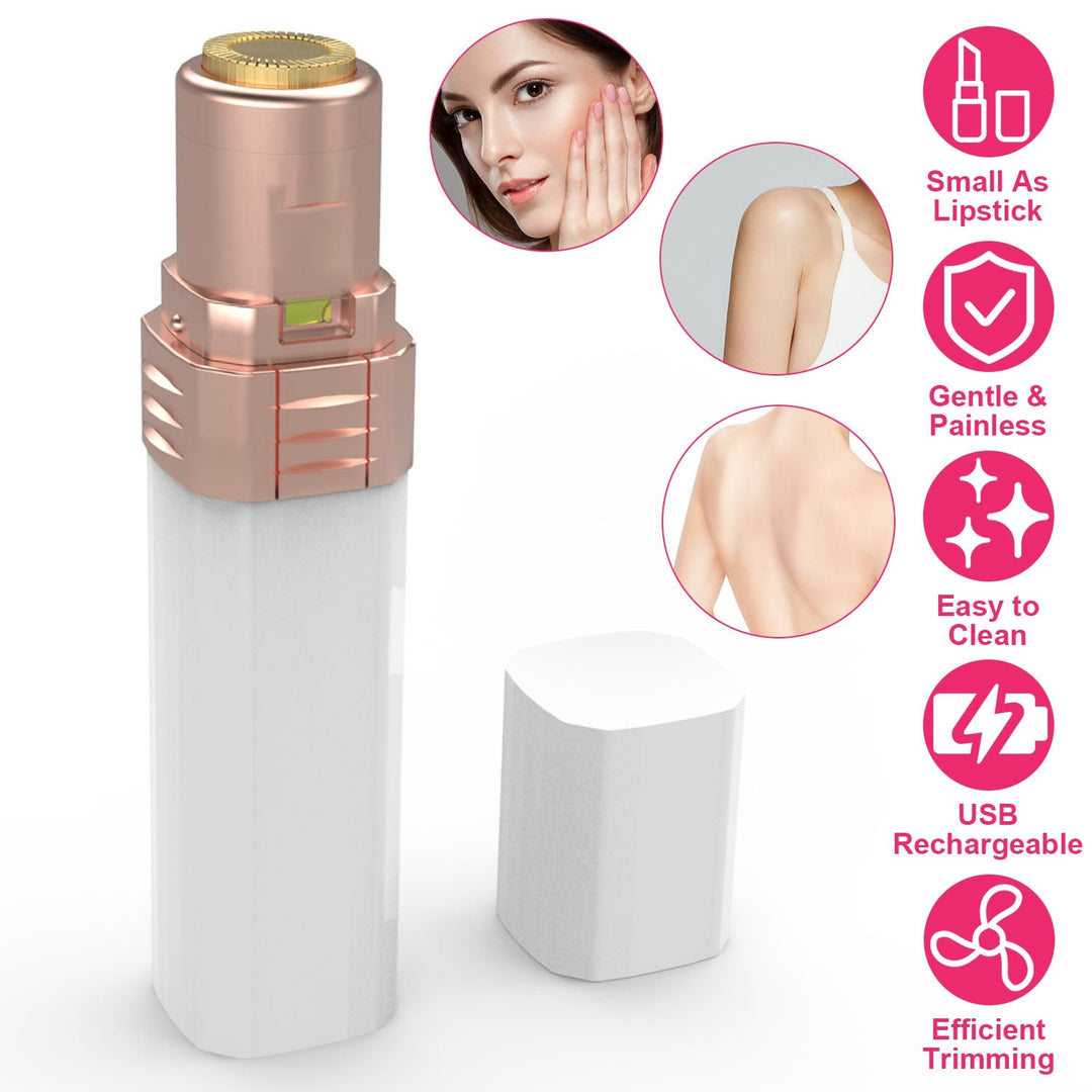 Flawless Facial Hair Remover Painless Facial Hair Epilator USB Rechargeable Women\'s Face Shaver with LED Light for Lip Chin Arms