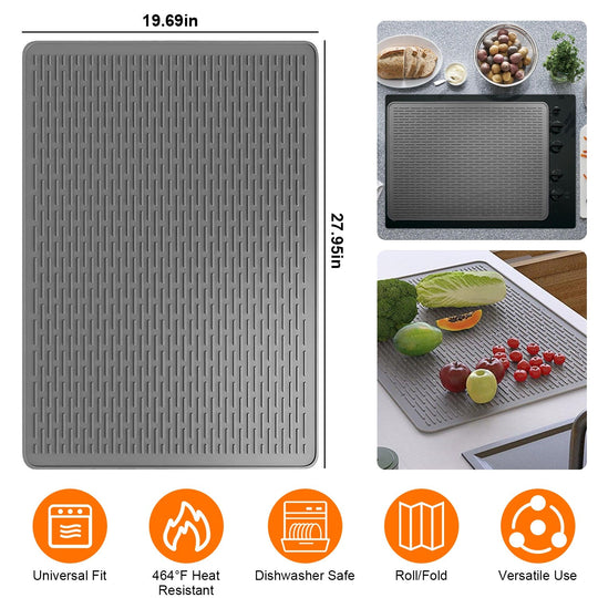 27.95x19.69in Electric Stove Cover Silicone Stove Mat Glass Stove Top Protector 464 Heat Resistant Dishwasher Safe Waterproof