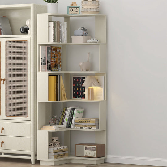 6-Tier L-Shaped Corner Bookshelf with Anti-Tip Safety Kit