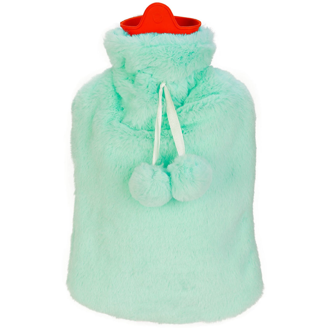 2L Hot Water Bottle w/ Plush Cover Classic Natural Rubber Hot Water Bag Feet WarmerÊFor Pain Relief Hot Compress Heat Therapy Warm Neck Shoulders