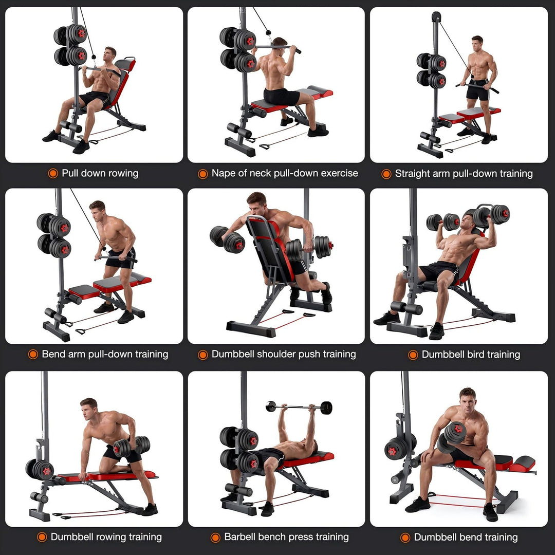 Multi-Functional Weight Bench with Pulley System