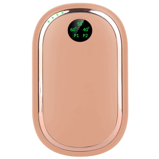 Rechargeable Hand Warmer Electric Hand Heater Portable Reusable Pocket Warmer Power Bank with Digital Display Sunset Light 3 Levels Double-sided Heati