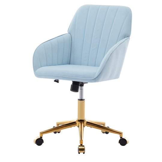 Ergonomic Office Chair with Memory Foam Cushion Corduroy Upholstered Desk Chair Adjustable Swivel Rolling Chair 300LBS M
