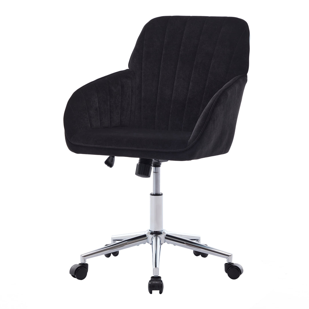 Ergonomic Office Chair with Memory Foam Cushion Corduroy Upholstered Desk Chair Adjustable Swivel Rolling Chair 300LBS M