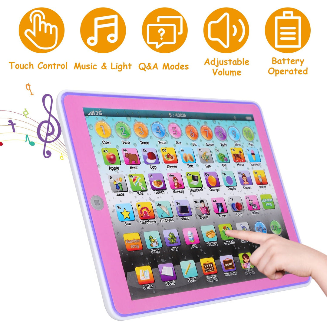 Kid Baby Toddler Tablet Toy Educational Learning Study Tablet Pad Gift for Aged 2 3 4 5 6 7 Girls Boys