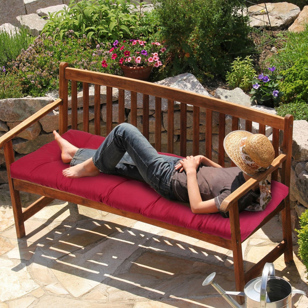 Bench Seat Cushion For Indoor Outdoor Furniture Non Slip Long Chair Cushion with Ties Strap Swing Cushion 51.18x19.68IN For Garden Patio Balcony Entry